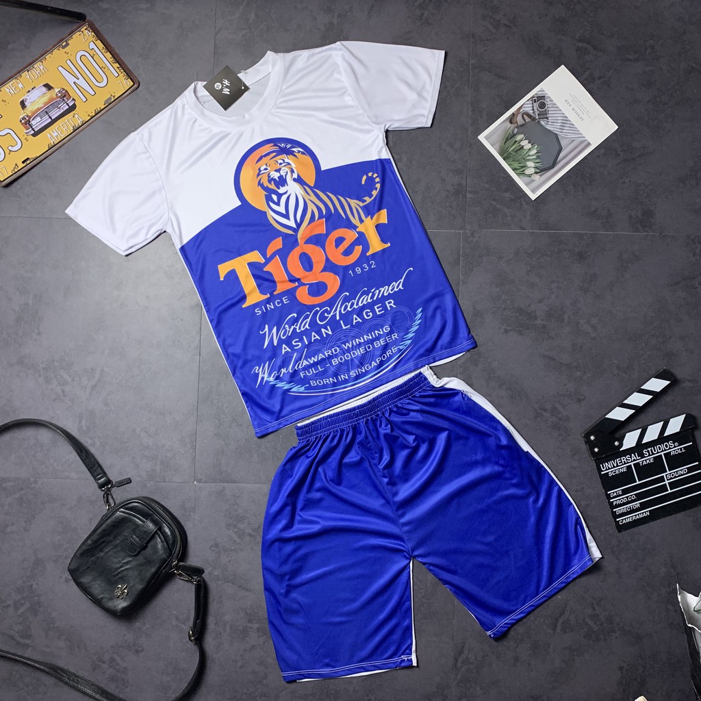 _Đồ Bộ Nam - Bộ Thể Thao Nam Cộc Tay In hình Bia Tiger Cực Hot .