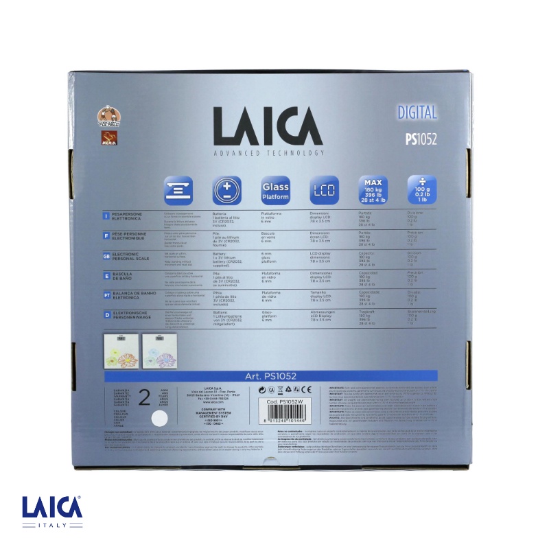 Cân sức khỏe điện tử Laica PS1052 - Dụng cụ kiểm tra và đo trọng lượng cơ thế chính hãng, giá rẻ, hiệu quả