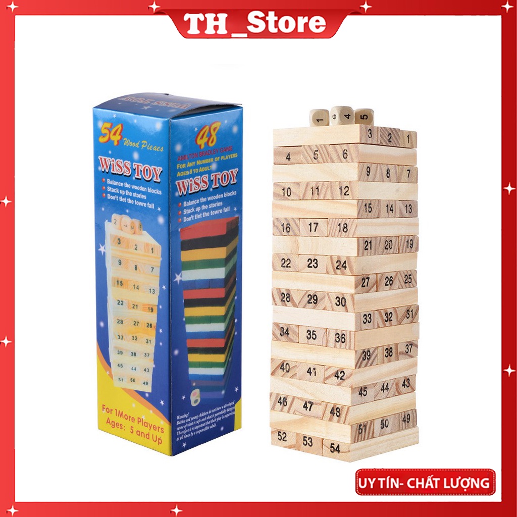 Trò chơi rút gỗ size lớn 54 thanh đồ chơi rút gỗ loại to giúp phát triển kỹ năng cho bé