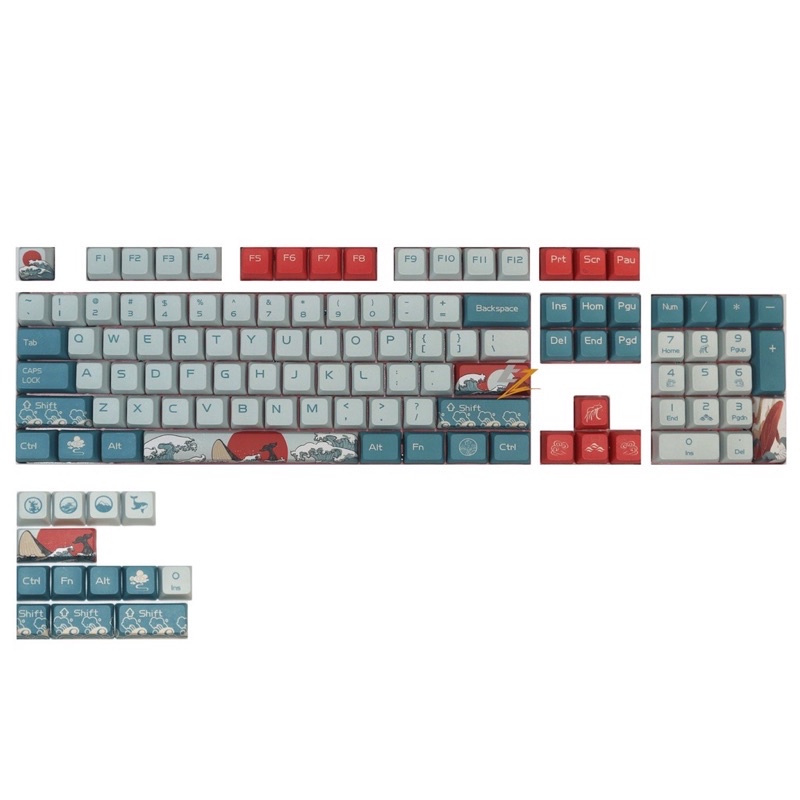 ▩♟◆Set keycap Pbt Xda Coral Sea Cho Bàn Phím Cơ