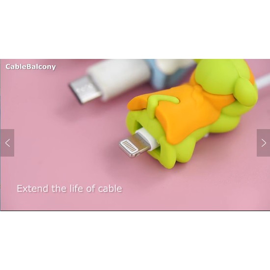 Bảo Vệ Đầu Dây Cáp Sạc Điện Thoại Hình Thú Cưng Dễ Thương .