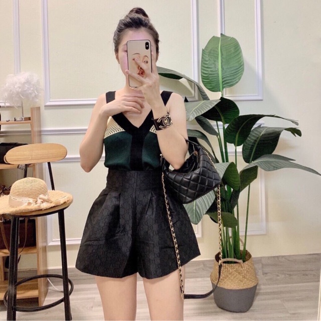Chân váy phồng hoạ tiết chìm hàng đẹp Quảng Châu