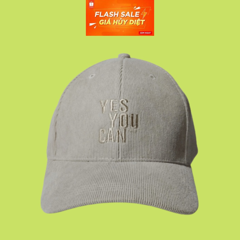Mũ lưỡi trai ❤️ Nón kết thêu chữ YES YOU CAN phong cách unisex phù hợp cho cả nam lẫn nữ