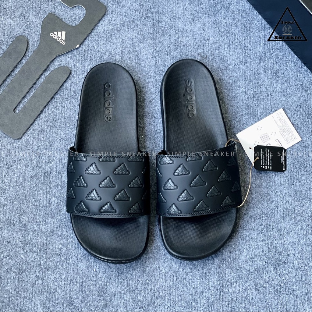 Dép Adidas Adilette Comfort Full Đen Chính Hãng💙SIMPLE SNEAKER💙 Adidas Adilette Slides Dép Quai Ngang Nam GV9736
