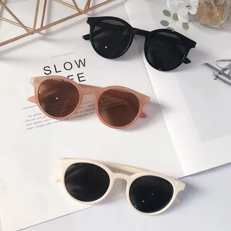 Kính mát nam nữ mắt tròn chống tia UV thời trang phong cách Ulzzang đẹp cute giá rẻ Hottrend HANASO 001