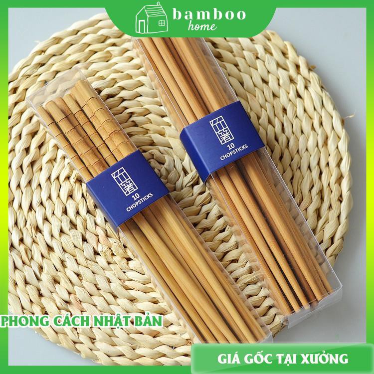 Bộ đũa gỗ tre tự nhiên 10 đôi BAMBOOO ECO an toàn vệ sinh, sử dụng cho gia đình, nhà hàng, khách sạn, đồ dùng nhà bếp
