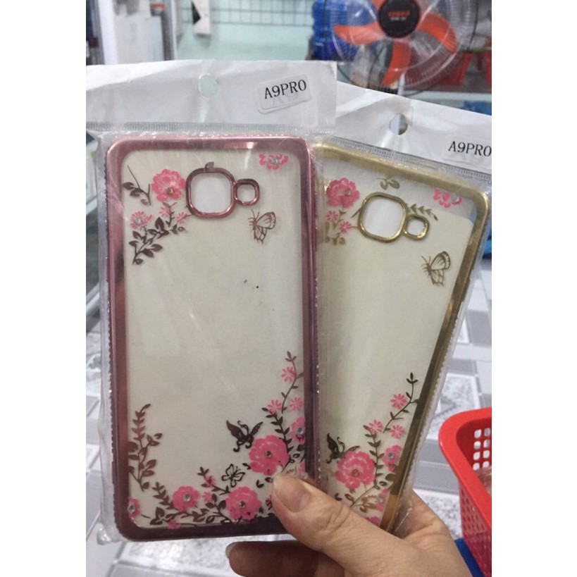 ốp dẻo hoa đính hạt cho dòng samsung galaxy a9 pro ..