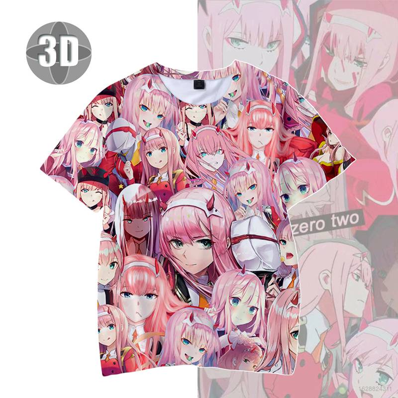 Áo thun ngắn tay cổ tròn in họa tiết anime Darling in the Franxx độc đáo