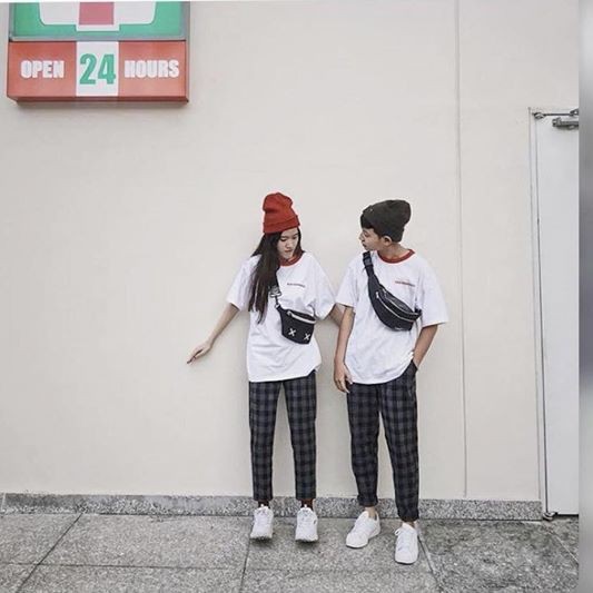 Quần Baggy Sọc Caro Nam Nữ Ống Suông Unisex