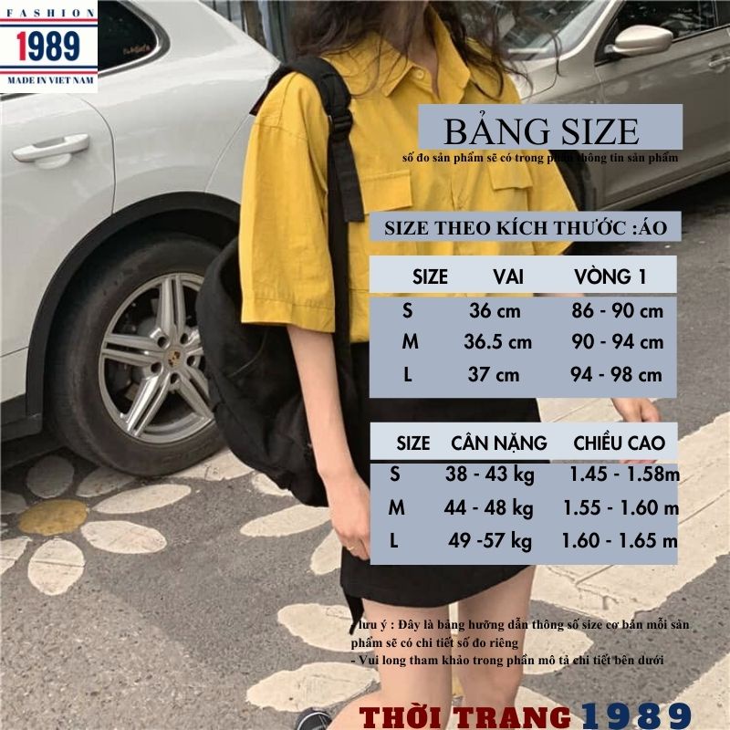 Áo Sơ Mi Nữ form rộng 2 túi hộp 5 mầu cộc tay ulzzang vintage hàn quốc cao cấp trơn kozoda -HER-1989