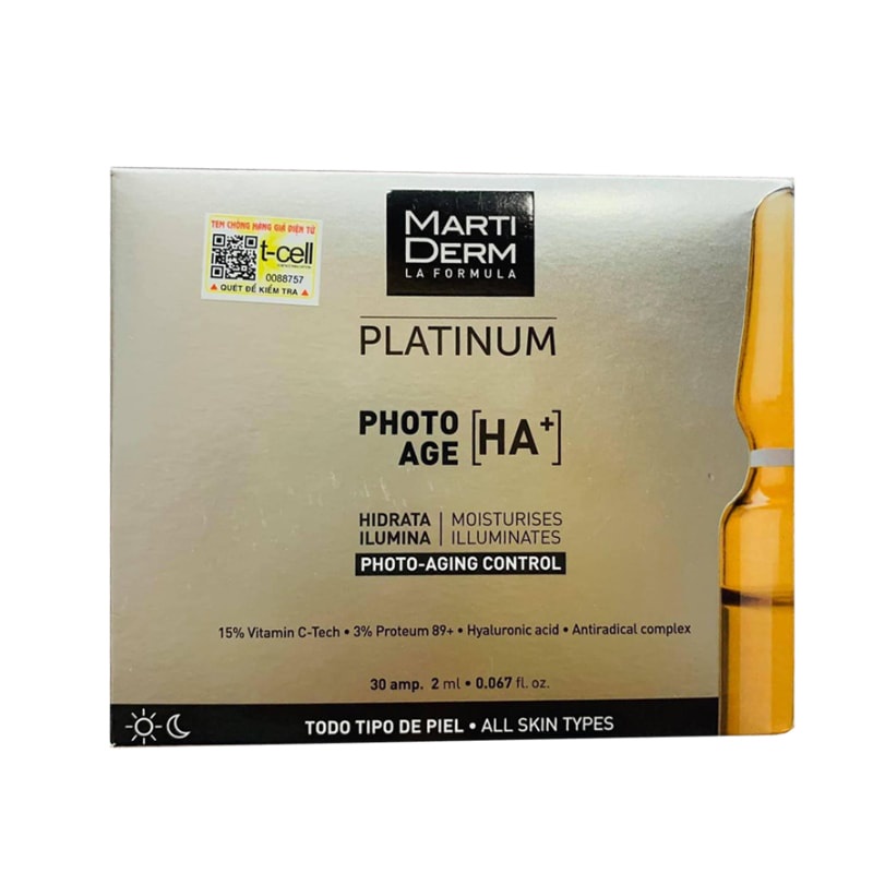 Tinh Chất Cấp Ẩm, Làm Sáng Và Chống Lão Hóa MartiDerm Platinum Photo Age HA+ with 15% Vitamin C