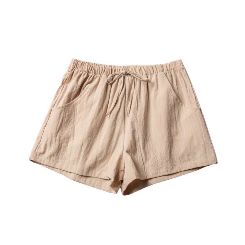 Quần short đùi nữ ống rộng cạp chun cao chất vải đũi mềm mát VAVASA QD09 | BigBuy360 - bigbuy360.vn