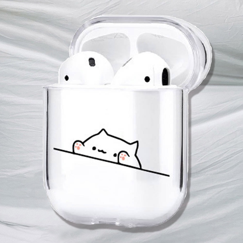 Vỏ Bảo Vệ Hộp Sạc Tai Nghe Airpods 1 / / 2 Bằng Nhựa Pc Cứng Trong Suốt Họa Tiết Jinshiyuang Sáng Tạo