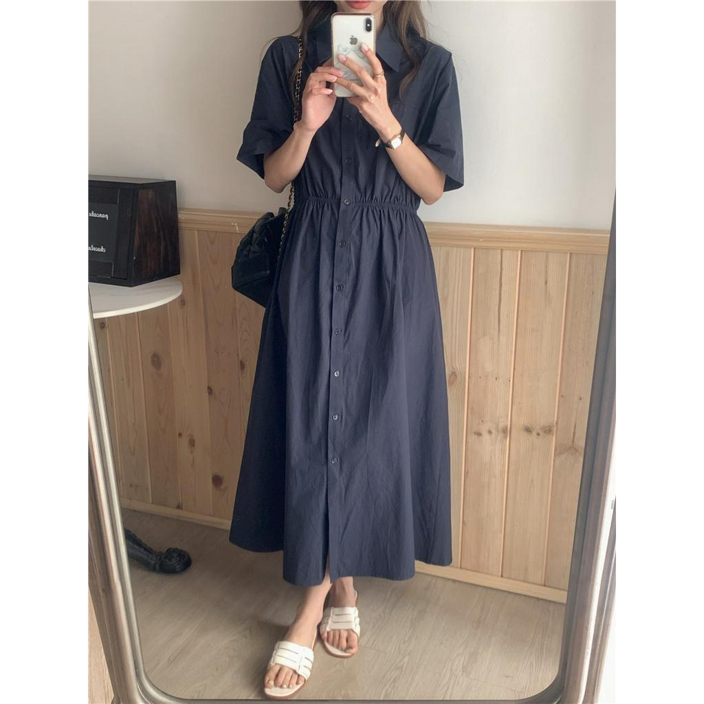 Đầm Thun polo Tay Ngắn Màu Sắc Đơn Giản 63632