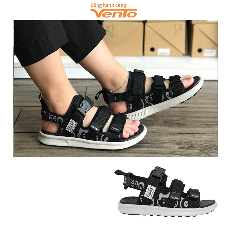 Sandal Vento nữ chính hãng SD-NB80 màu đen BLACK, Dép quai sau có thể tháo rời đế bằng