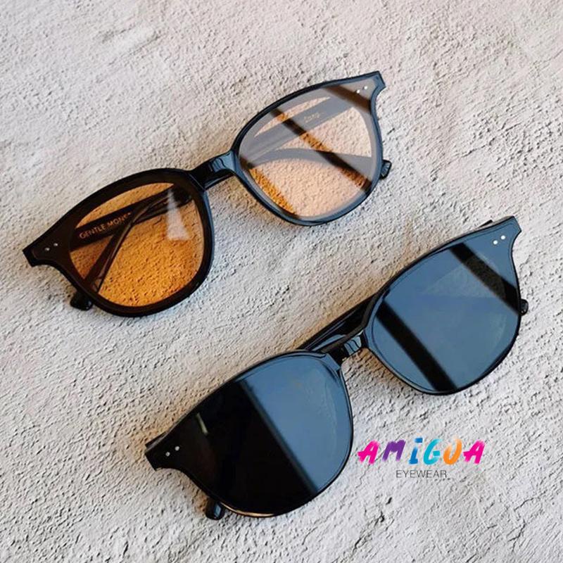 ✨✨ Kính râm gọng nhựa màu vàng chống tia cực tím thời trang Hàn Quốc mới cho nam và nữ
