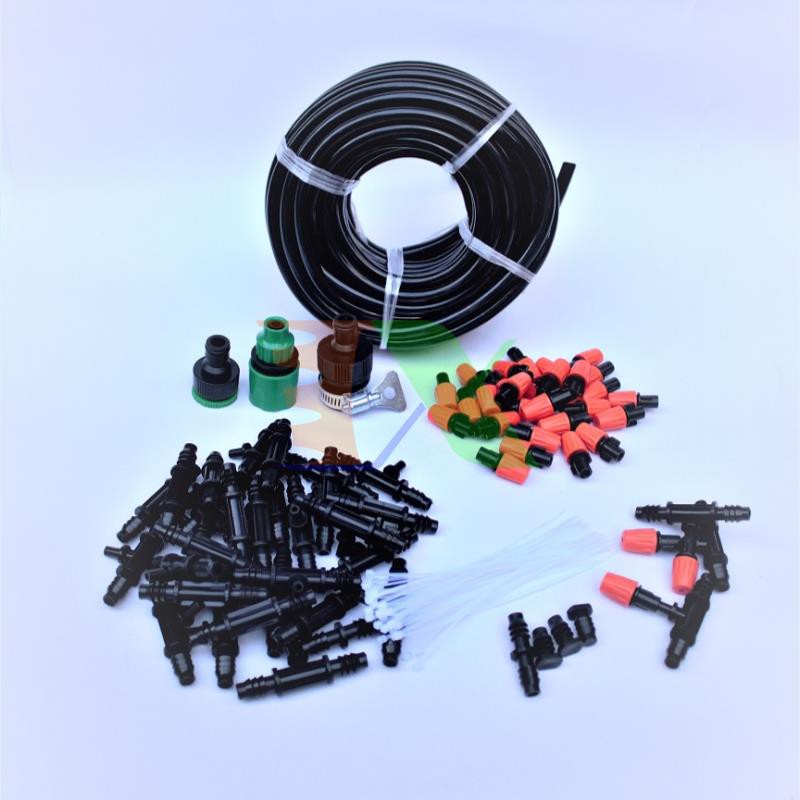 Kit 32 Đầu béc phun sương 10lit + Van nước hẹn giờ FUJIN TX-DIY-044, Bộ tưới phun sương làm mát, tưới hoa lan DIY