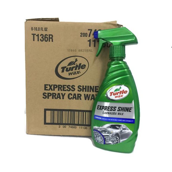 Chai xịt phục hồi và làm bóng màu sơn xe Turtle Wax Express Shine 473ml + Tặng Kèm Khăn