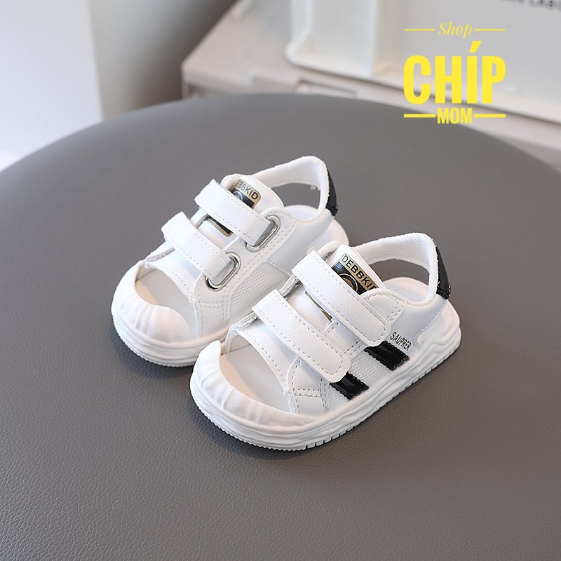 Sandal bé trai dép bé trai chống vấp bảo vệ chân kiểu dáng thể thao năng động đế êm 2 quai dán lưới hồng, đen A203