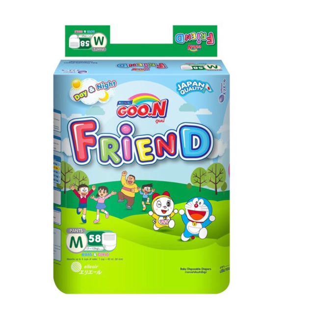 Bỉm Goon Friend quần S62/M58/L48/XL42/XXL34