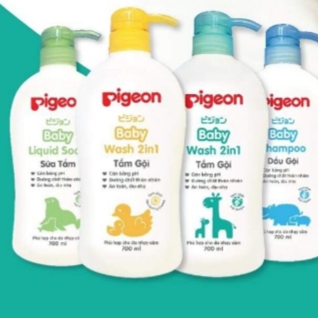 Sữa tắm/dầu gội/ tắm gội Pigeon 700ml