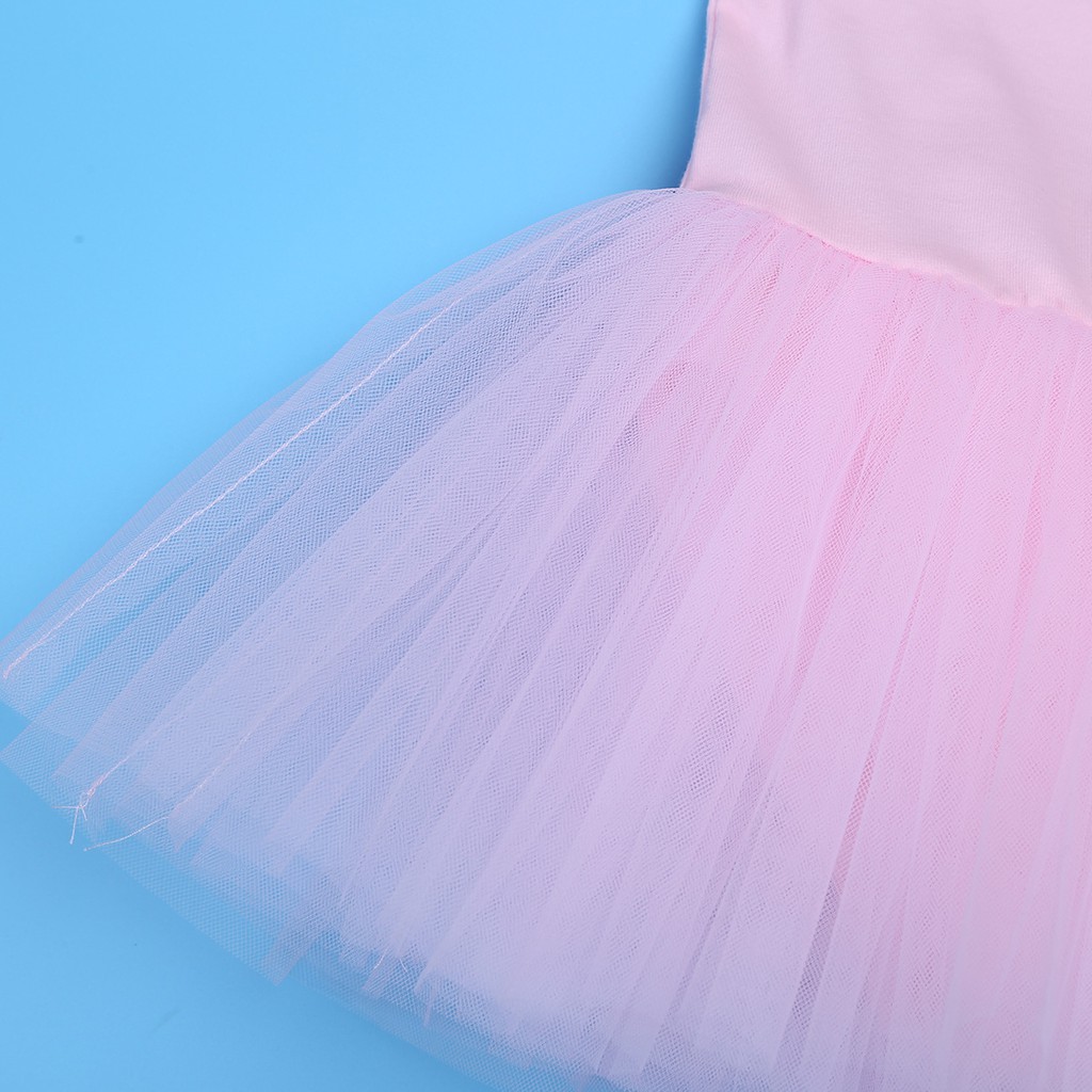 Đầm Múa ballet Tay Ngắn Chất Liệu cotton Cho Bé Gái Từ 2-10 Tuổi