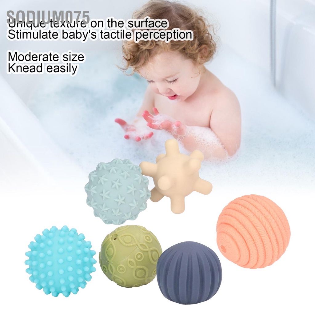 Sodium075 6 cái Bé Có Kết Cấu Cảm Giác Bộ Bóng Trẻ Em Di Động Mềm Nhiều Màu Bóp Đồ Chơi Tháng