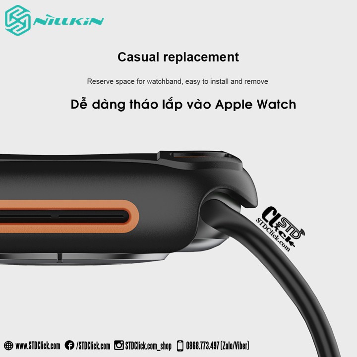 ỐP VIỀN KÈM KÍNH MÀN HÌNH APPLE WATCH SERIES 4 - 5 - 6 - SE NILLKIN CRASHBUMPER CHÍNH HÃNG HÀNG CHUẨN