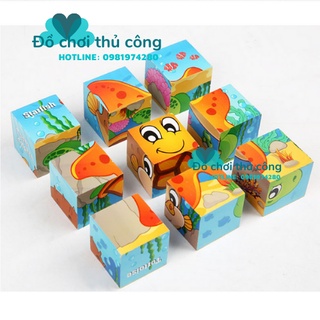 Ghép hình gỗ 9 khối lập phương ghép được 6 mặt, giúp bé tư duy tốt hơn, thông minh sáng tạo hơn