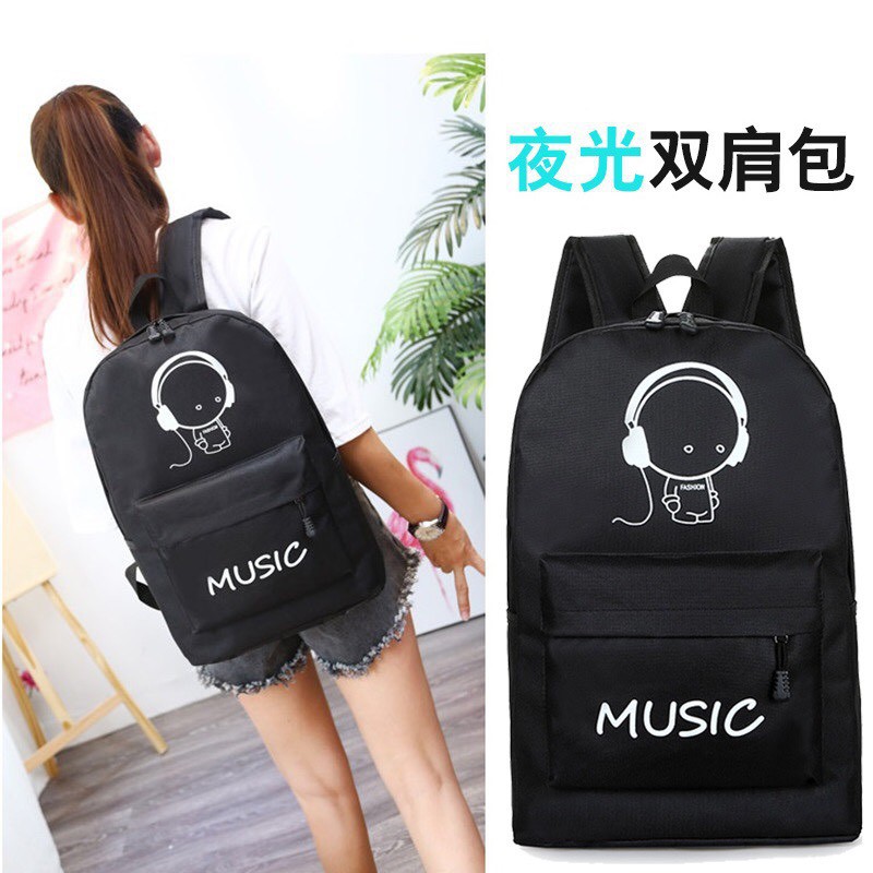 Ba lô MUSIC dạ quang độc đáó cá tính học sinh,sinh viên