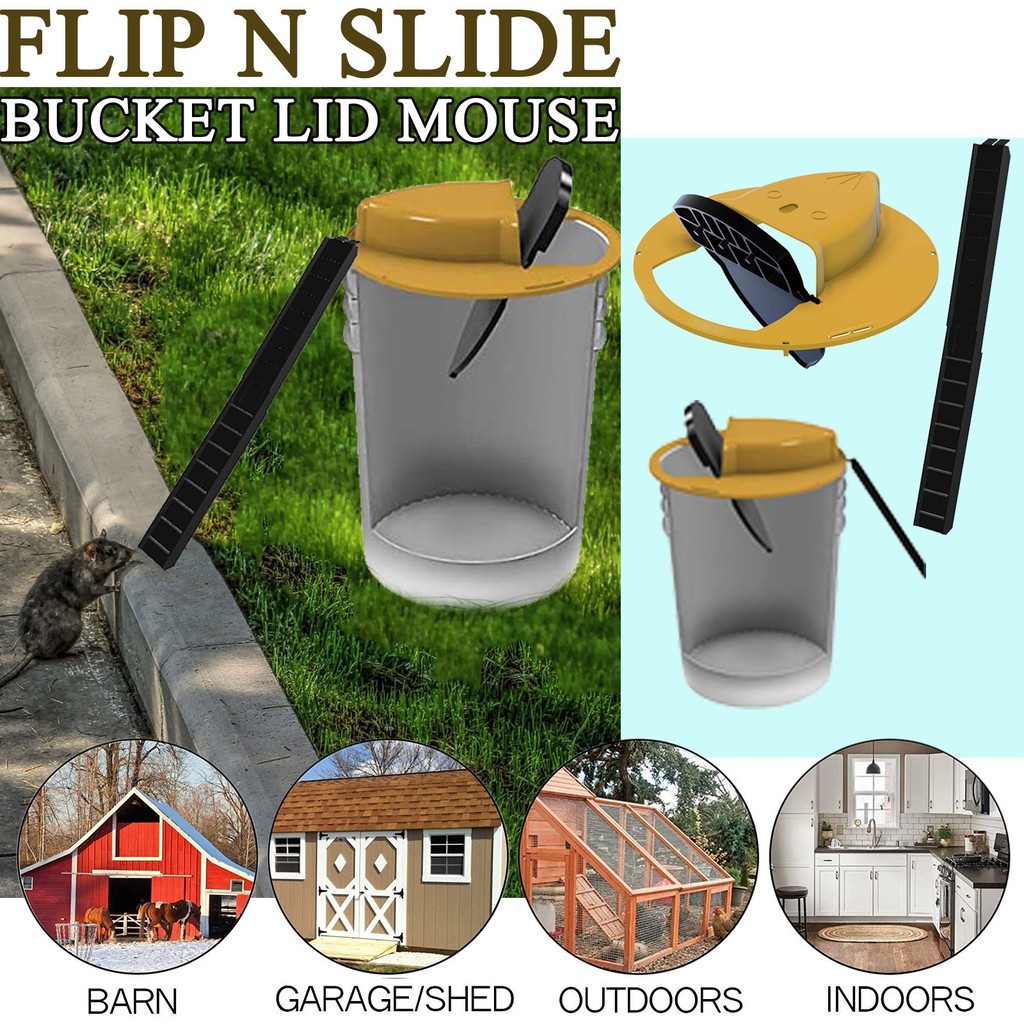 Safe Mousetrap Reusable Plastic Smart Mouse Trap Automatic Flip Slide Bucket Lid Compatible Quick Effective Sanitary  Indoor Outdoor Pest Control Peoducts