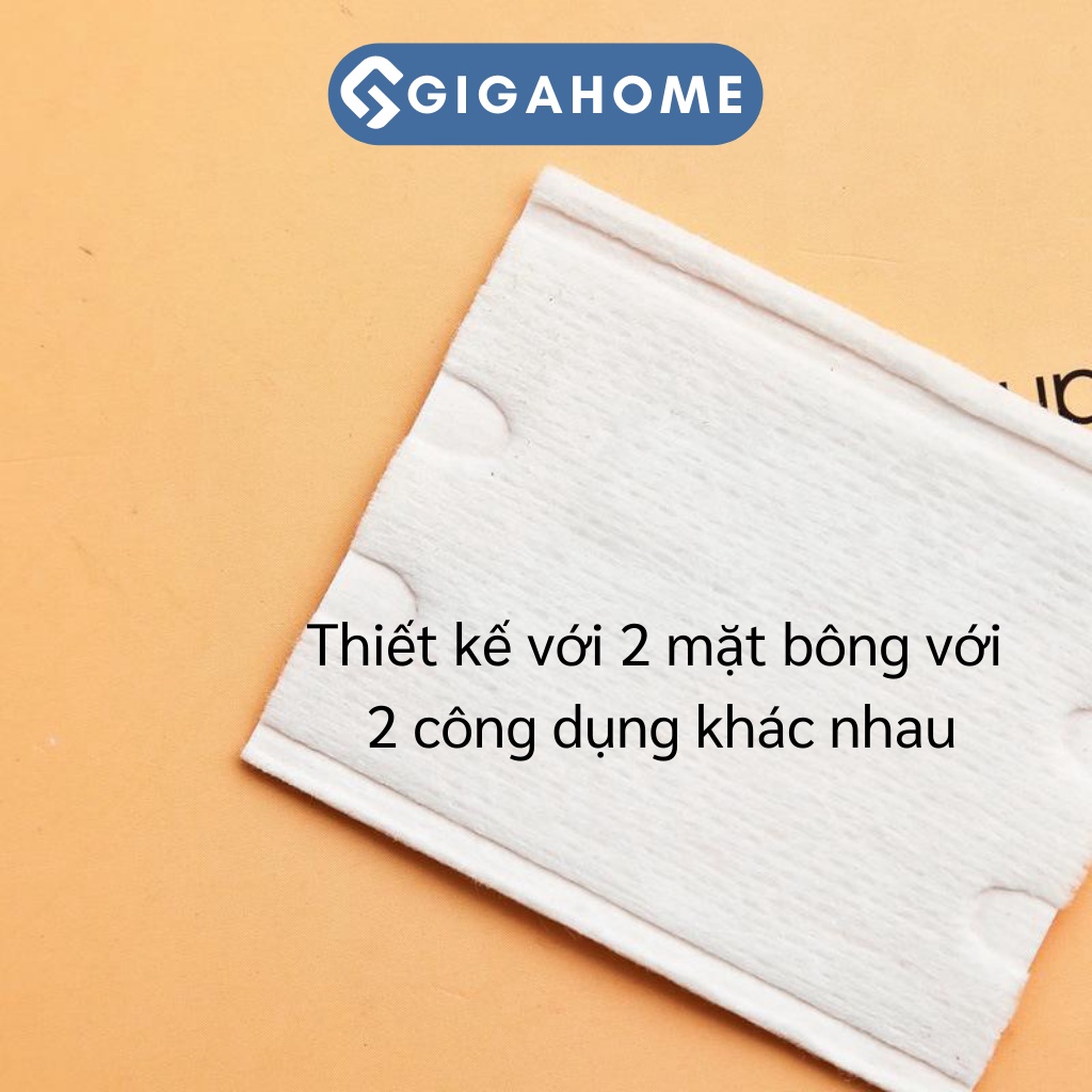 Bông Tẩy Trang 3 Lớp Bông Tự Nhiên GIGAHOME 222 Miếng Tiện Lợi 8385
