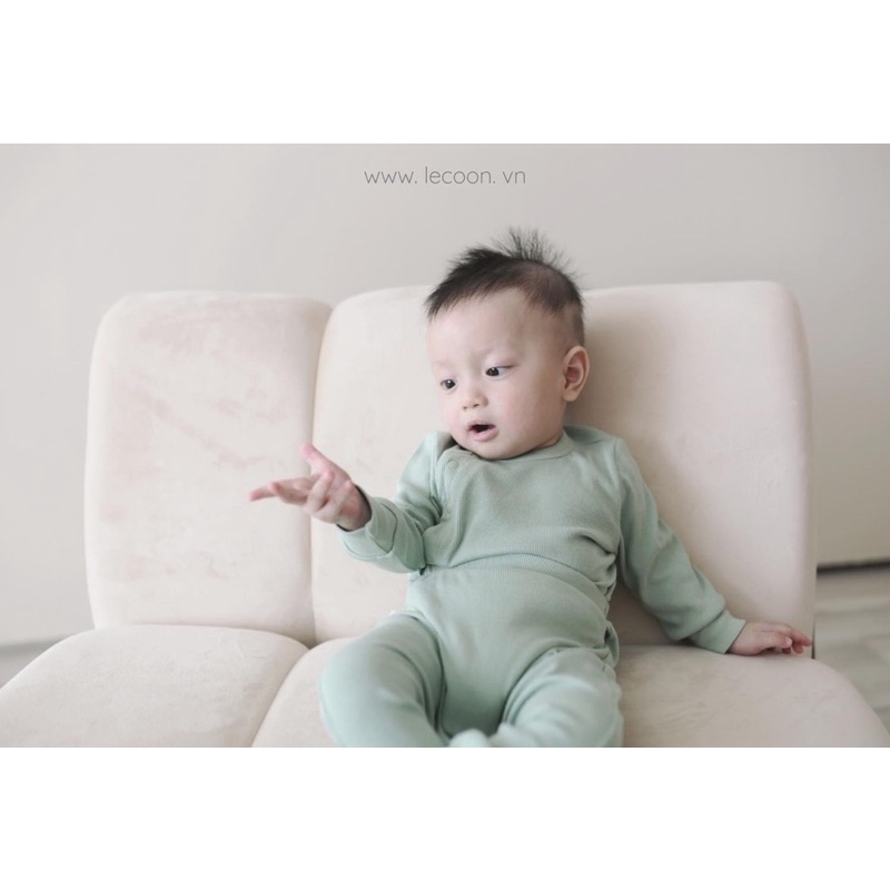 Le coon - Bộ đồ cúc bấm vạt lệch thu đông chất Cotton/Modal mềm, ấm LC08110