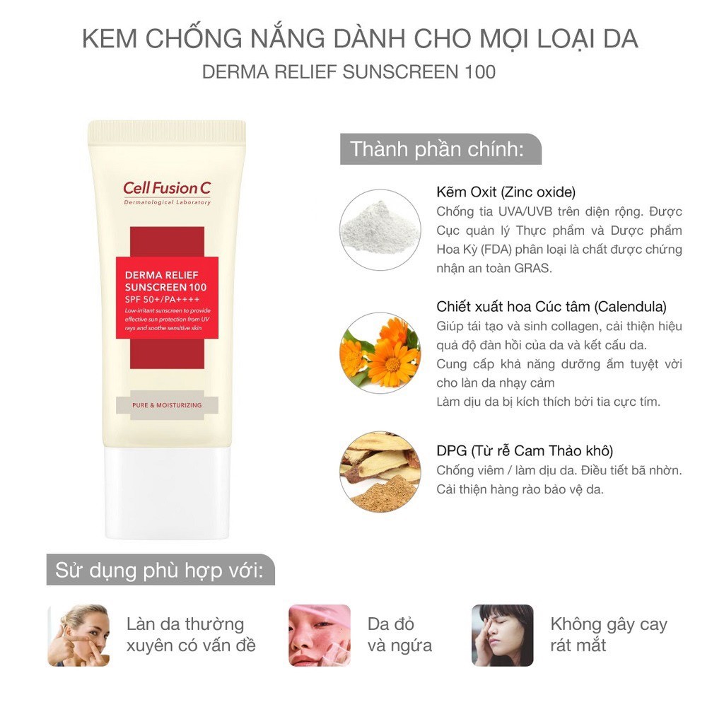 Kem Chống Nắng Cell Fusion C Sunscreen 100 SPF50+/PA+++ 30ml/35ml/50ml