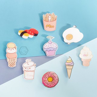 Pin cài áo nhựa hình thức ăn bánh/ khoai tây chiên - GC038