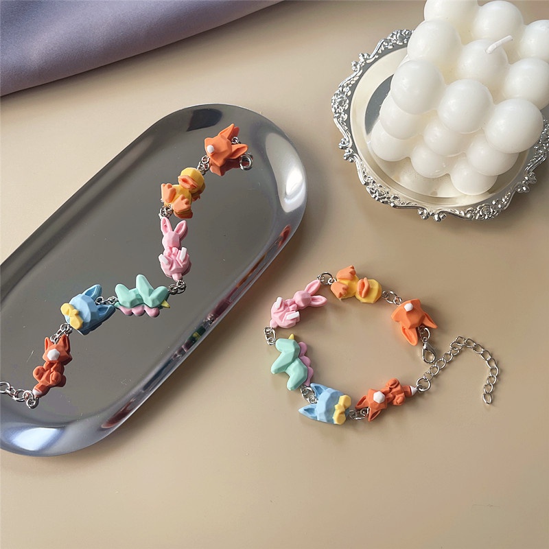 Vòng tay họa tiết thú cưng ba chiều mềm thời trang Harajuku xinh xắn dành cho nữ | BigBuy360 - bigbuy360.vn