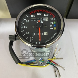 Đồng hồ xe máy classic - báo km độ cafe racer tracker cg125 su gn125 cd 67 win