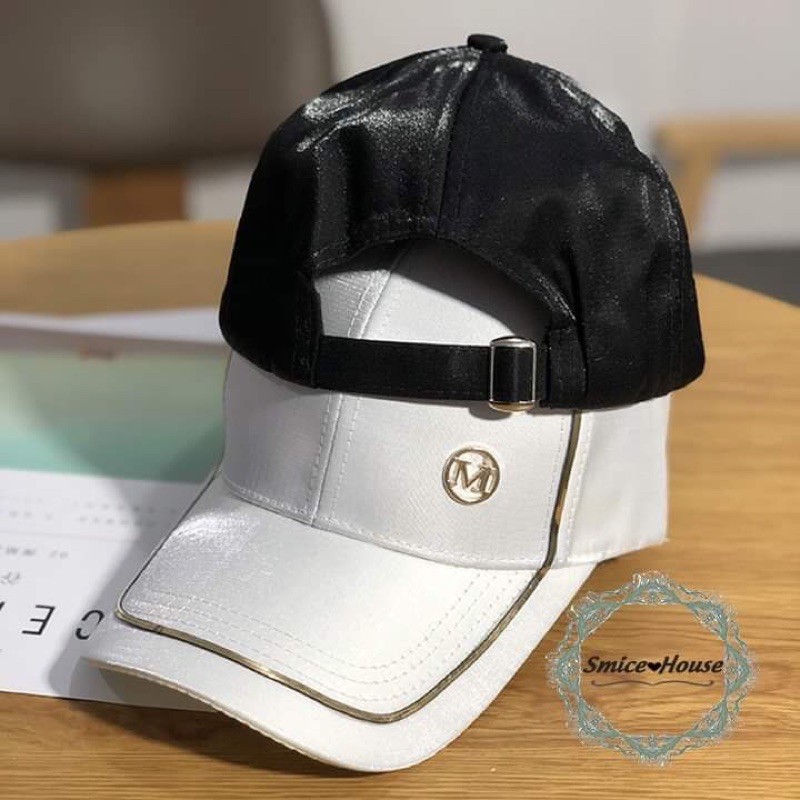 NÓN LƯỠI TRAI NHŨ CHỮ M VIỀN VÀNG LẤP LÁNH HÀNG CAO CẤP