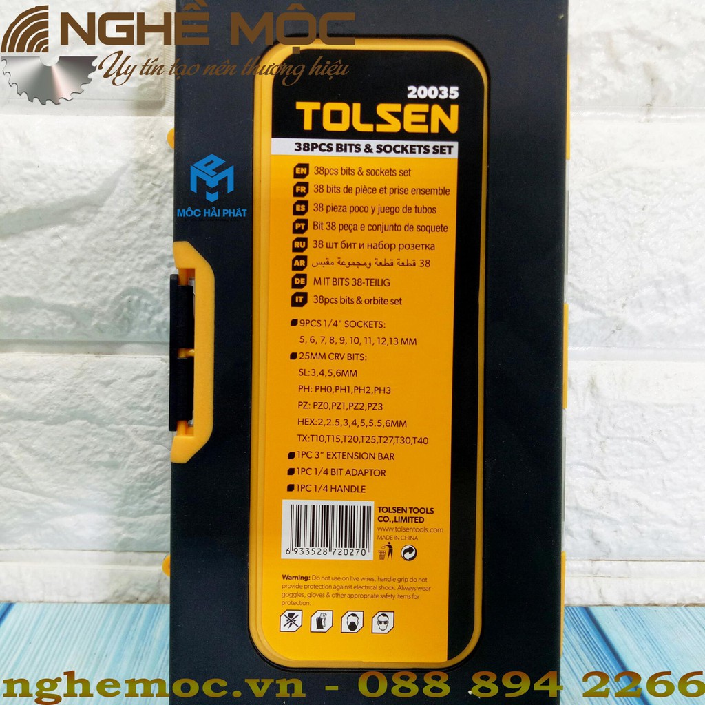 Bộ Mũi Vít Tolsen 20035 38 chi tiết nghề mộc