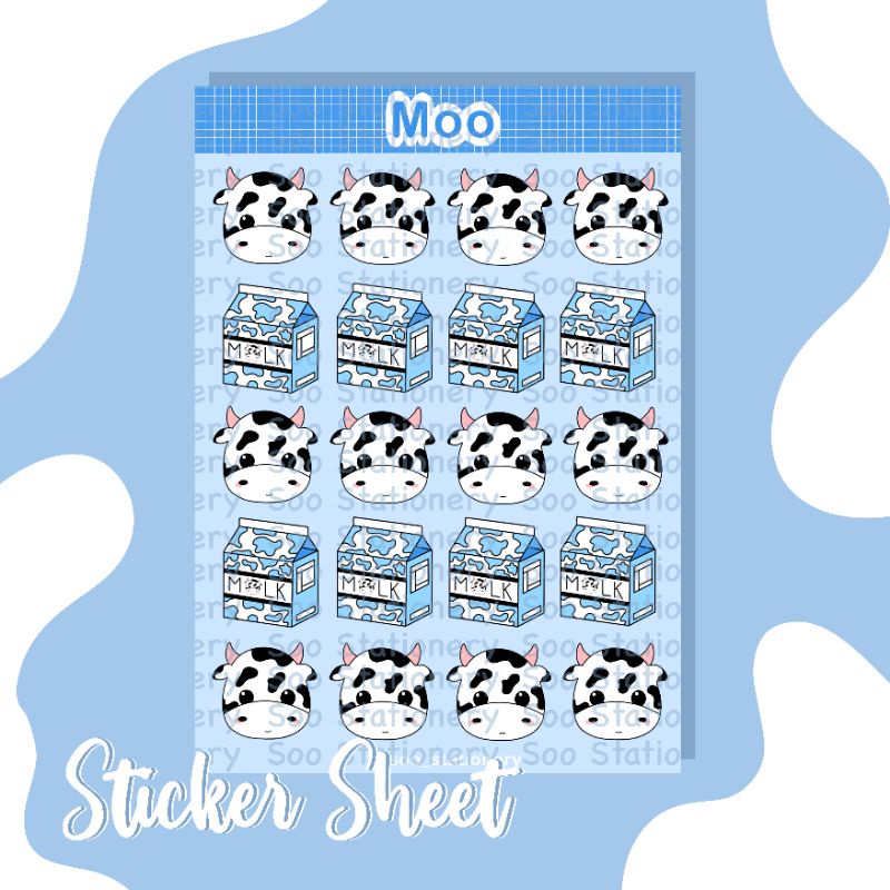 [Soo Stationery] Sticker Bò Sữa "Moo"