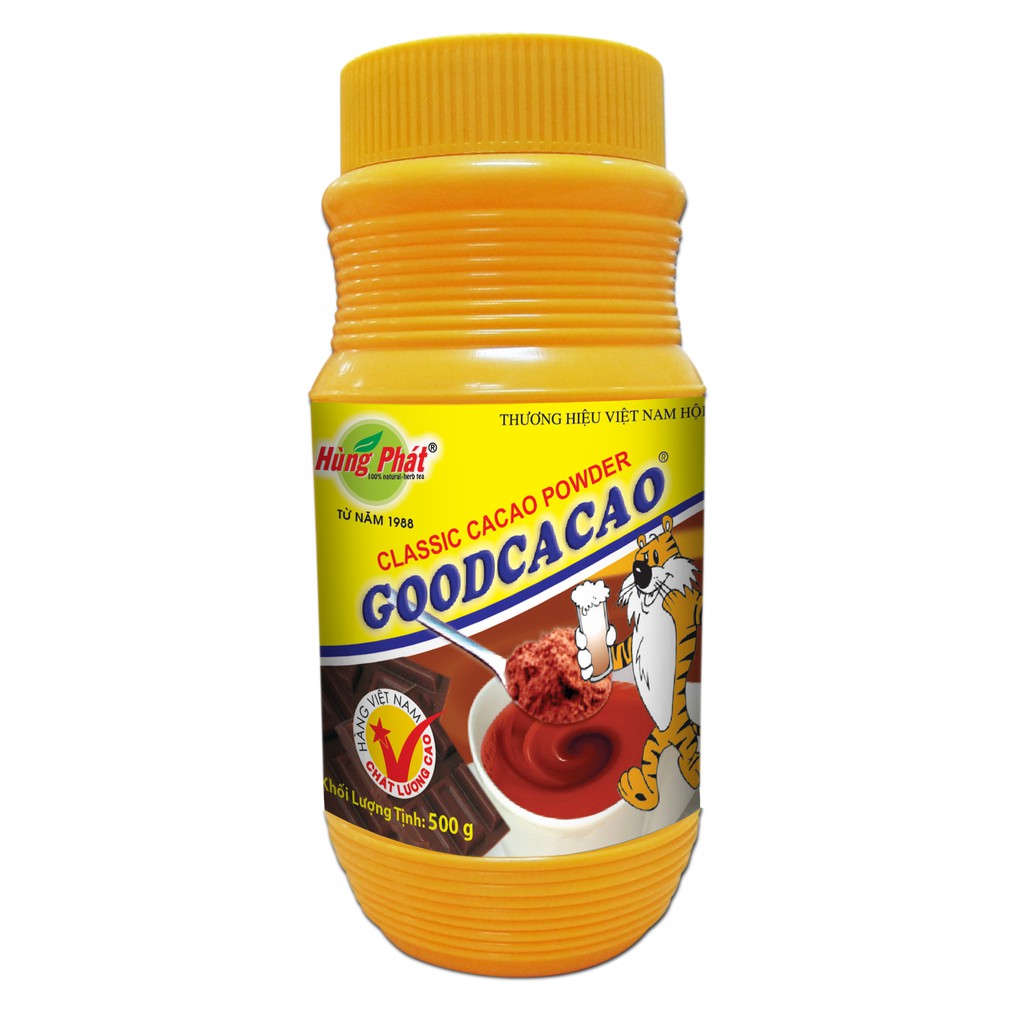 Bột Cacao Nguyên Chất Hùng Phát Hộp 500g