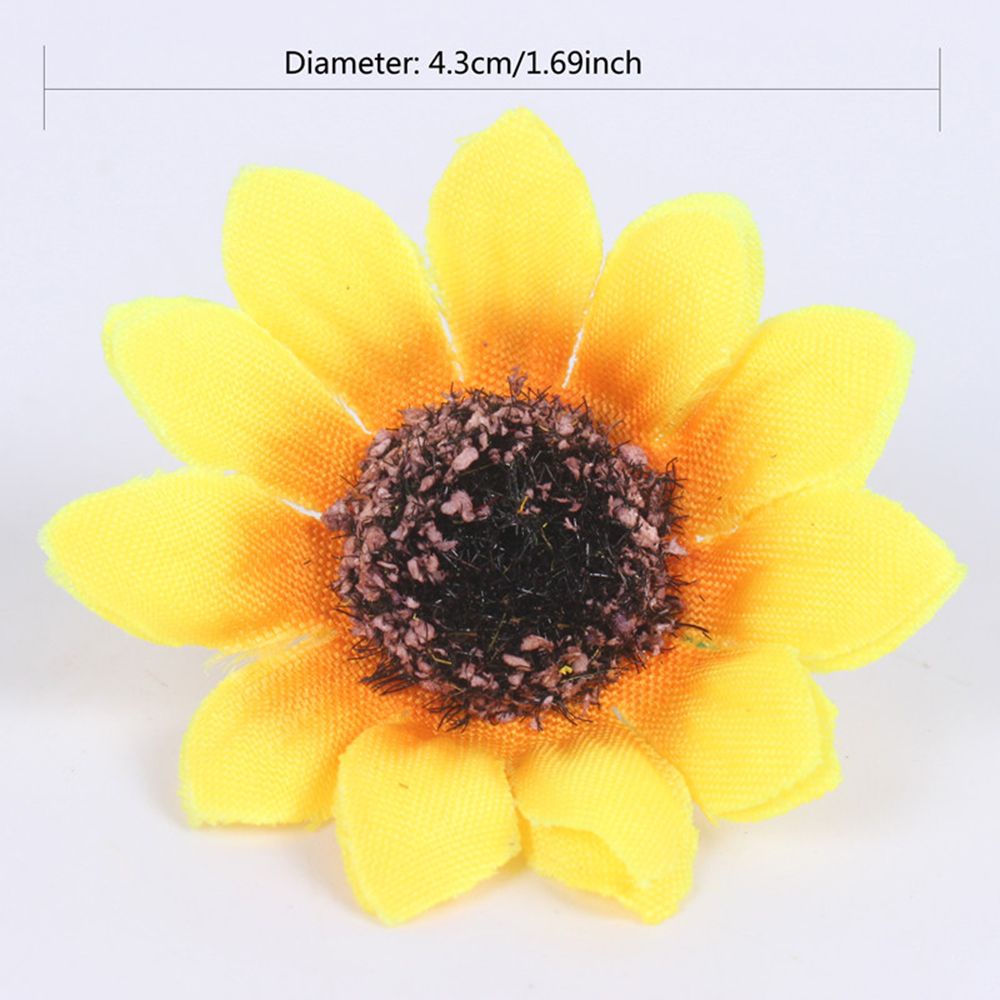 Set 100 bông hoa hướng dương giả bằng lụa trang trí tiệc cưới 4cm