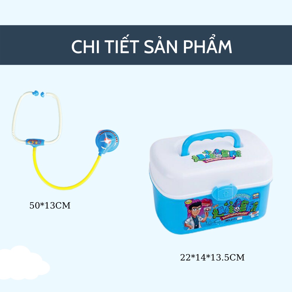 Bộ đồ chơi bác sĩ, bộ đồ chơi y tế nhiều chi tiết cho bé trai bé gái Leboo Kids