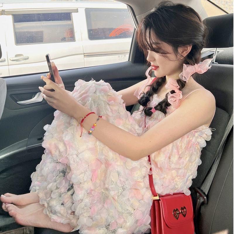Đầm hai dây vảy cá cao cấp
