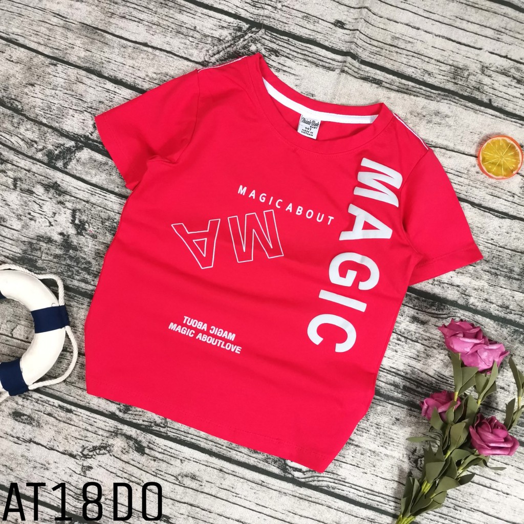 [COTTON 4 CHIỀU]Áo thun tay ngắn SIZE ĐẠI bé trai thun cotton mềm mịn AT18