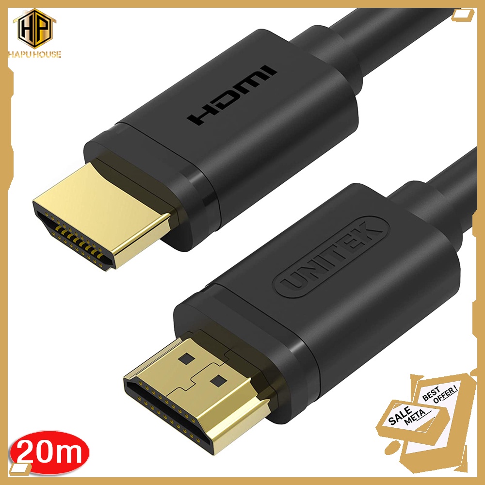 Cáp HDMI UNITEK Y-C144 dài 20m chuẩn HDMI 1.4 độ phân giải Full HD chính hãng - Hapuhouse
