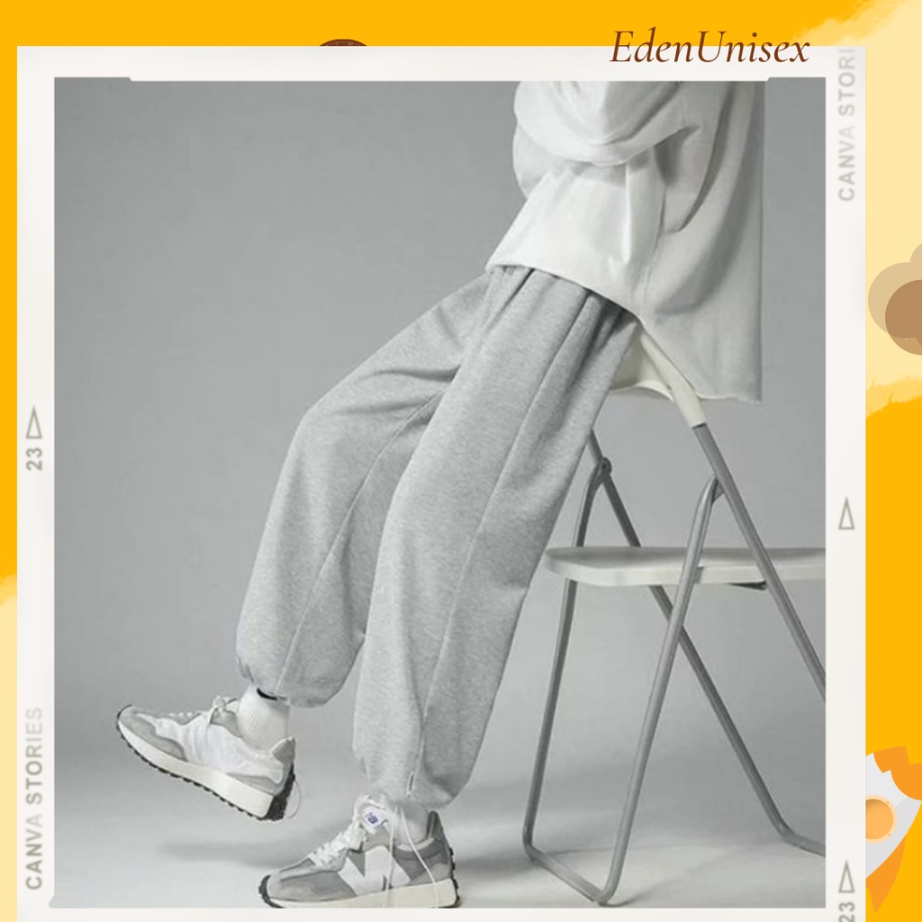 Quần jogger nỉ quần thể thao nam bo chun ống rộng phong cách thể thao