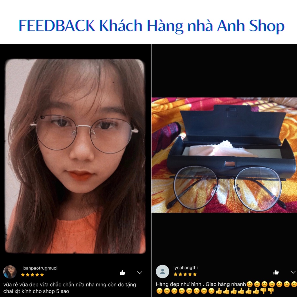 Kính tròn thời trang nam nữ kiểu dáng thanh mảnh dễ ôm mặt chất liệu kim loại 2998