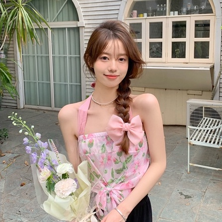 Kẹp Tóc Nơ Hồng Cherry Đa Năng Thời Trang Cho Nữ