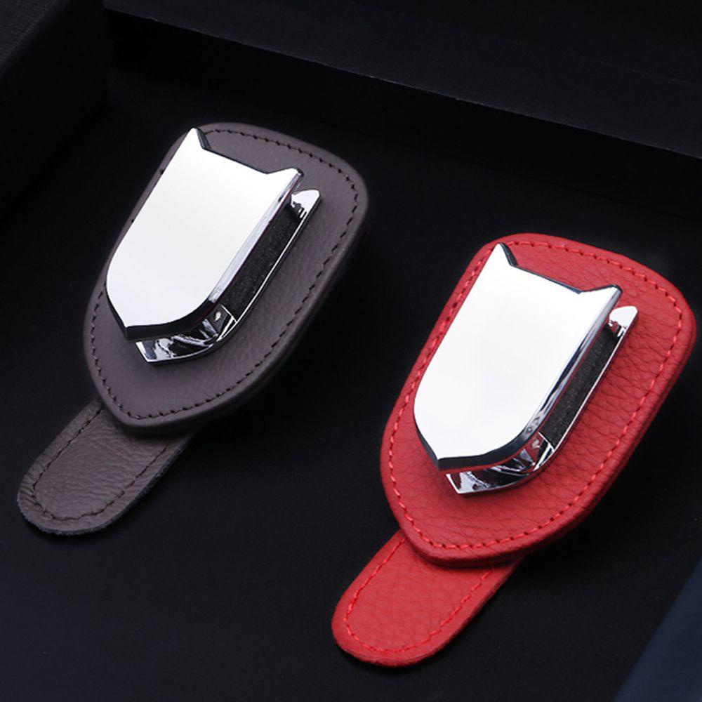 Kẹp Kính Bằng Da Thiết Kế Sáng Tạo Dành Cho Xe Hơi